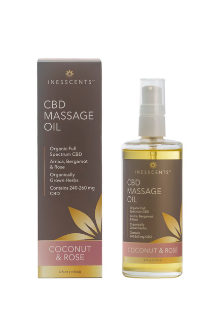 CBD Massage Oil - Coconut & Rose 4oz